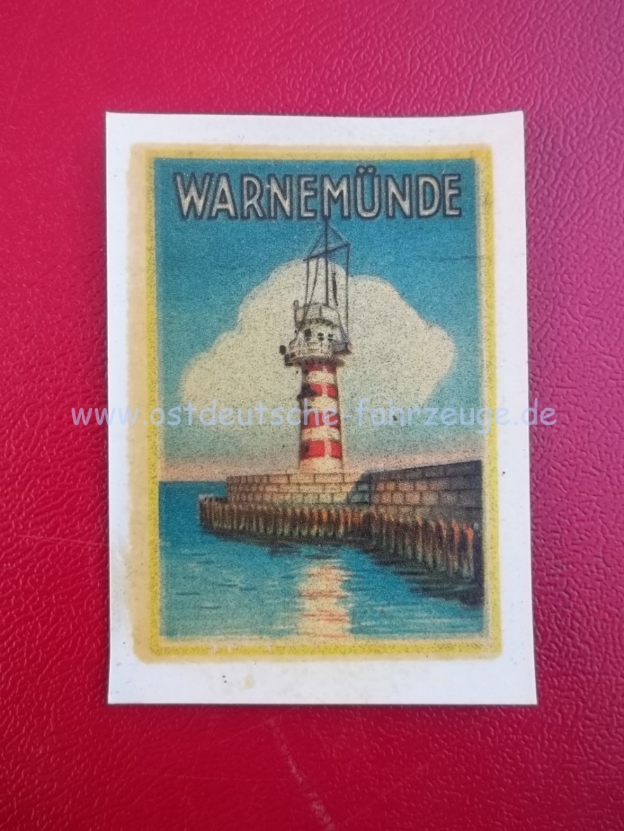Warnemünde, ca 7x5 cm, von 1956