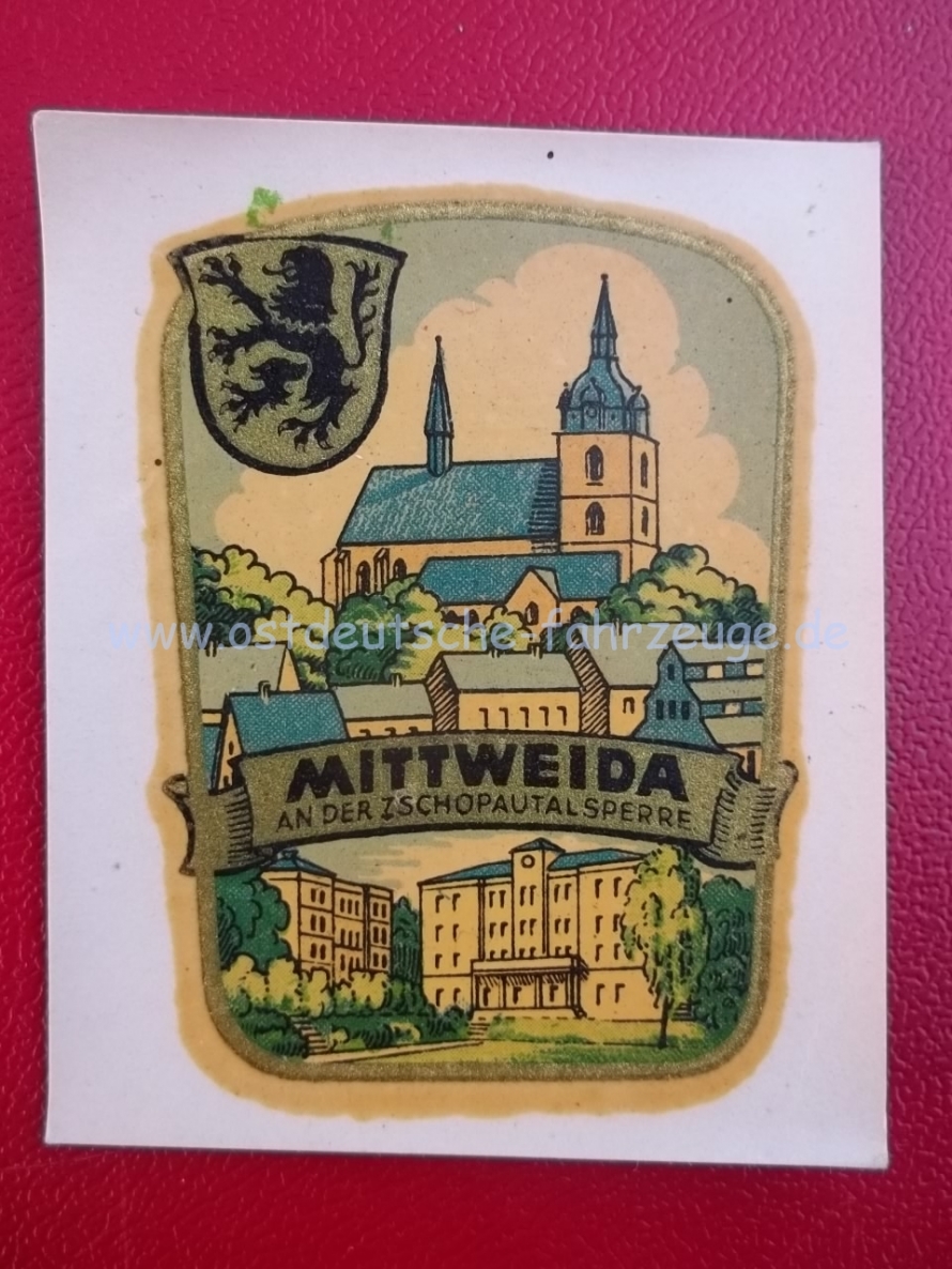 Mittweida an der Zschopautalsperre, ca. 7x5 cm, von 1956