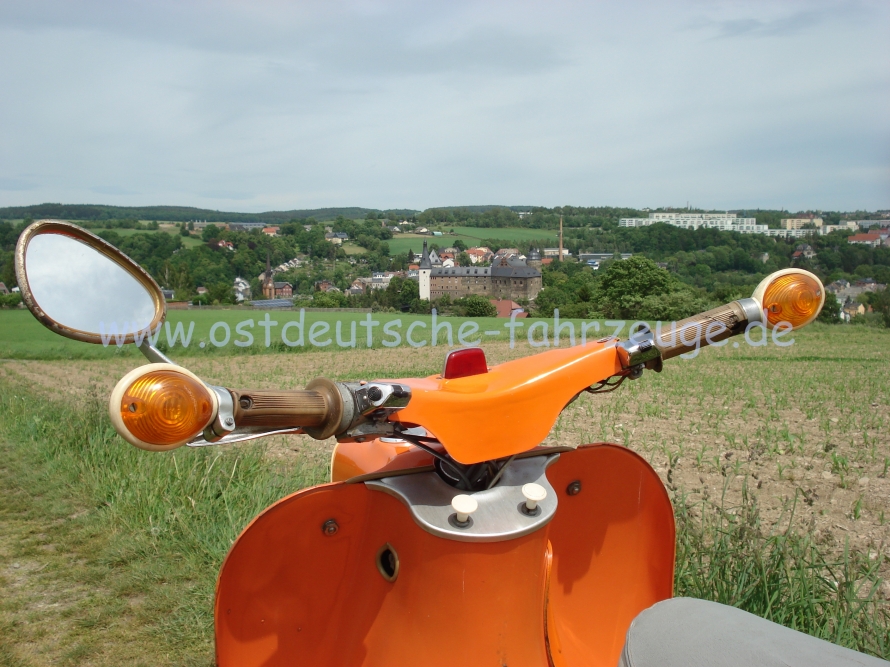 Blick zur Burg Mylau.