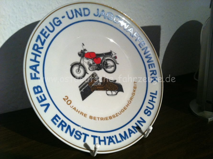 Teller für 20 Jahre Betriebszugehörigkeit